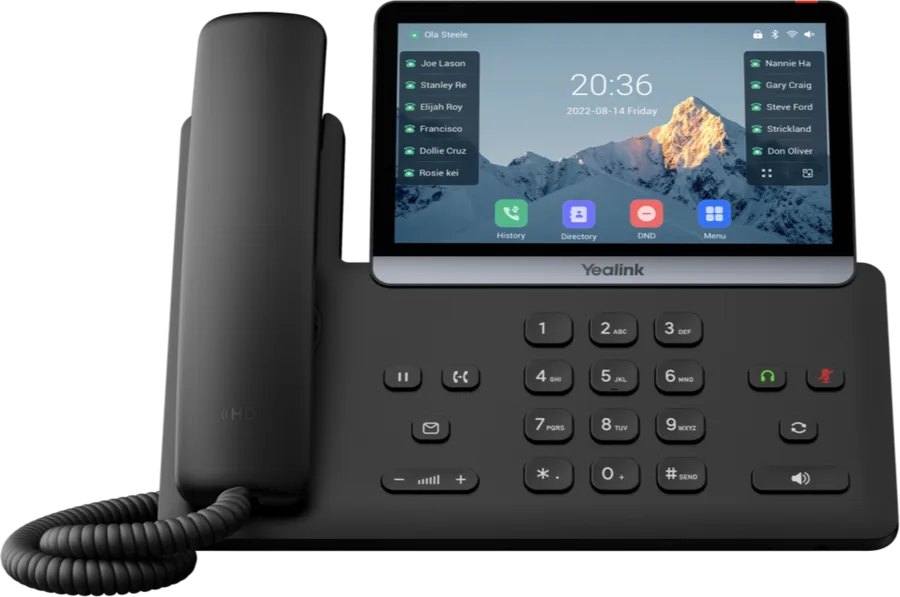 Yealink T77U desk phone with a large touchscreen